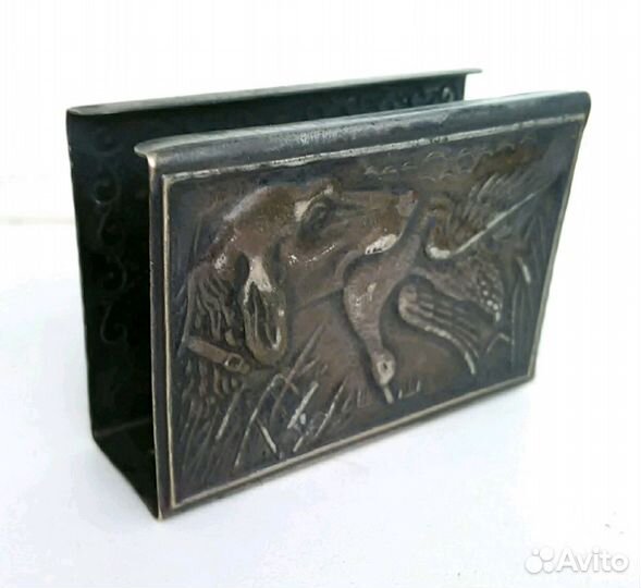 Спичечница мельхиор, антиквариат