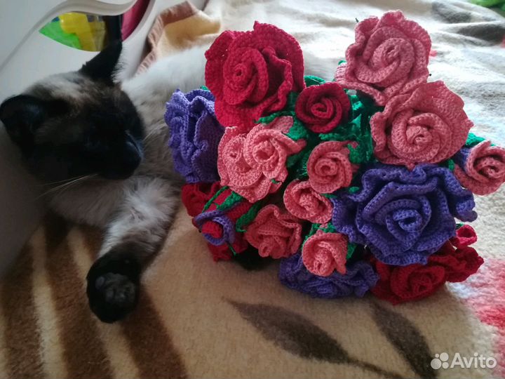 Вязанные цветы #Роза крючком