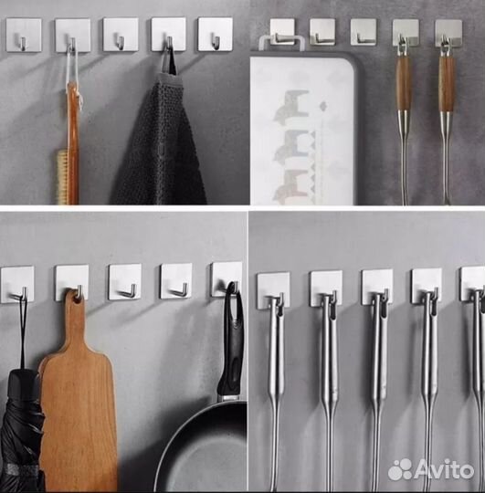 Крючки для ванной и кухни 5шт
