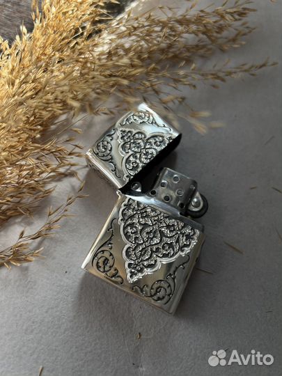 Зажигалка zippo ручная работа из серебра Кубачи