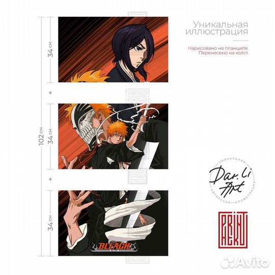 Арт на холстах, аниме Блич