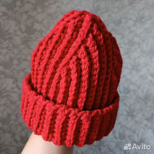 Шапка вязаная бини женская