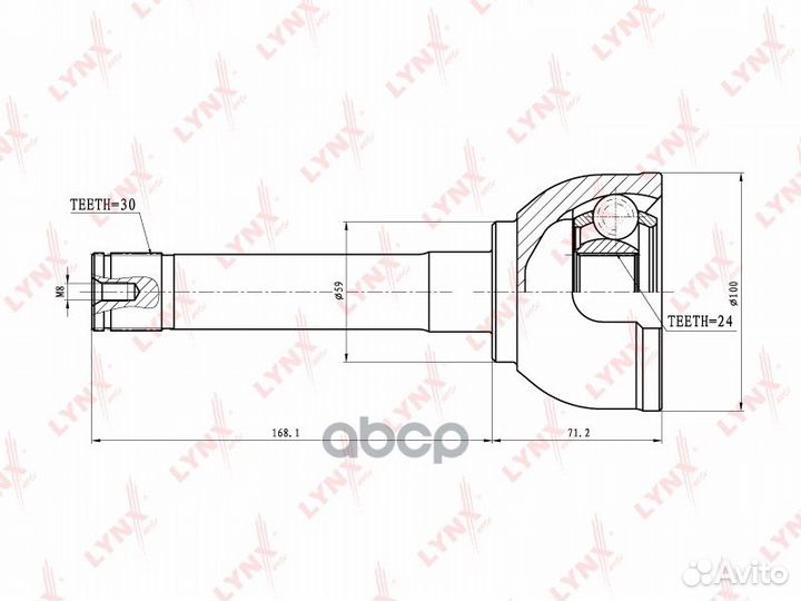 Шрус наружный перед прав/лев Toyota Land Cr