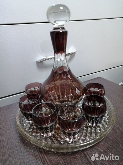 Графин, 6 стопок, поднос, СССР 1950 - 60 года