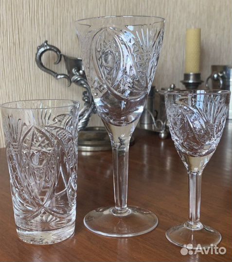 Наборы Хрустальные (фужеры,стаканы,рюмки дхз ссср)