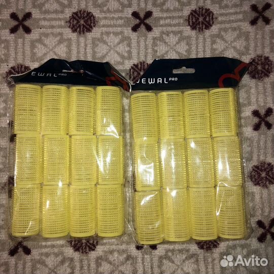 Бигуди-липучки желтые 32 мм