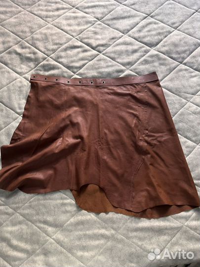 Кожаная юбка натуральная 46