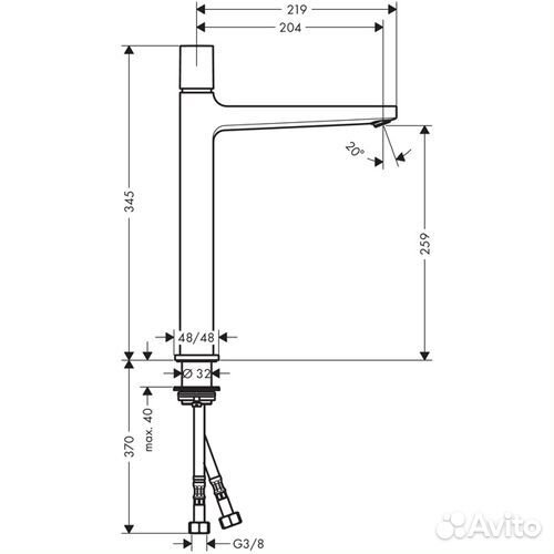 Смеситель для раковины hansgrohe 32572000 Хром