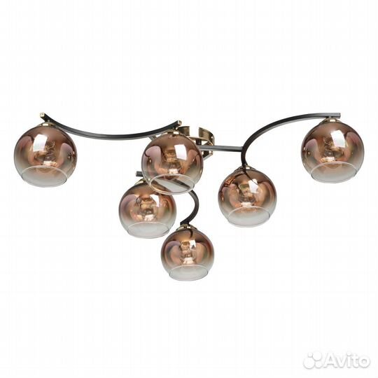 Люстра металл и стекло в спальню модерн