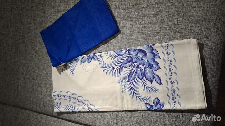 Скатерть льняная новая с салфетками СССР