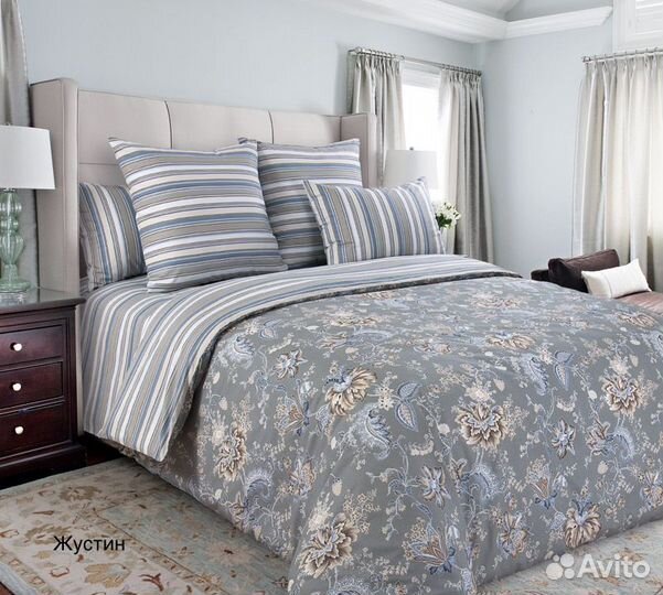 Постельное белье 2 сп.с европростыней (100 хлопок)