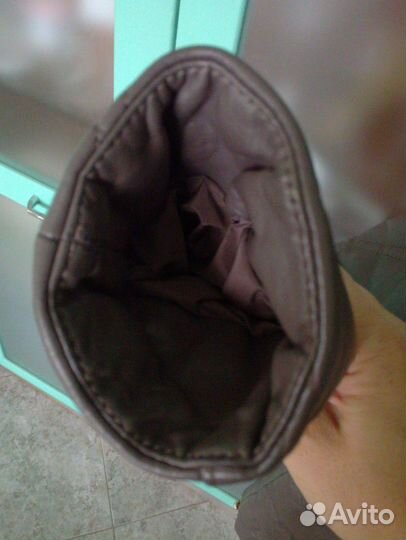 Пуховик кожаный 46