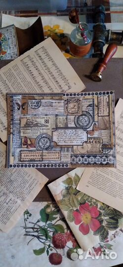 Конверт крафт с декором