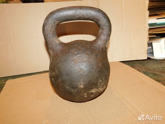Старинная,спортивная гиря на 16 кг,СССР, клеймо, ц