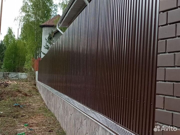 Забор из профнастила, 3Д забор, сетка сварная