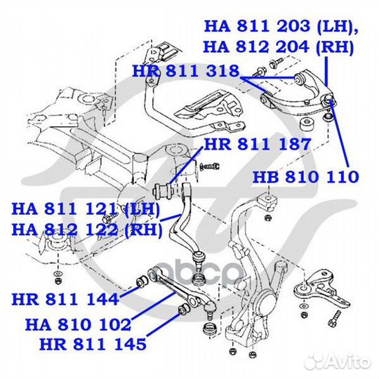 Нижний передний рычаг передней подвески HA81010