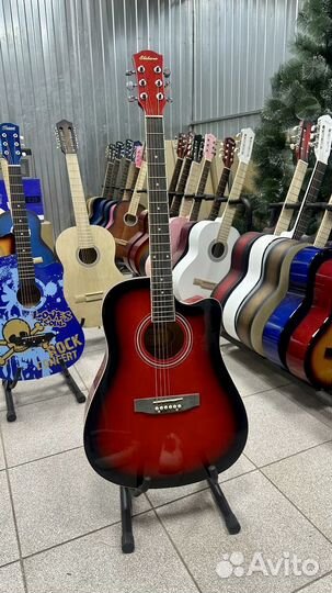 Акустическая гитара 41 красный