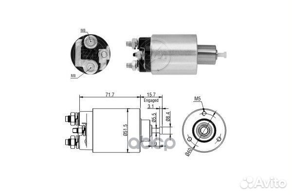 Реле втягивающее daewoo ZM865 Era