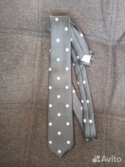 Галстук серый в горох