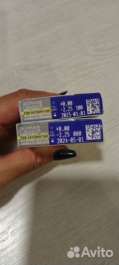 Линзы контактные -2,25 + астигм. Acuvue oasys 2нед
