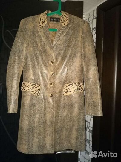 Винтажное пальто и кожзама