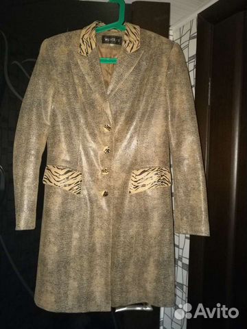 Винтажное пальто и кожзама