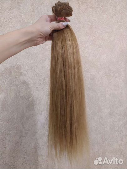 Волосы для наращивания русые натуральные срез