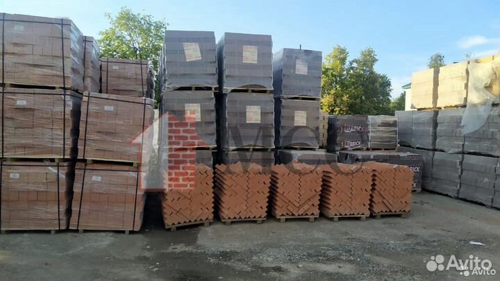 Кирпич облицовочный полнотелый,2.1 нф,двойной,блок