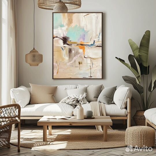 Картина маслом, абстракция, ручная работа