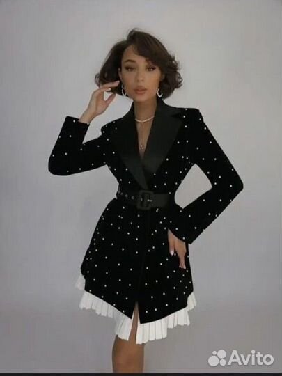 Платье бархат пиджак на Новый год