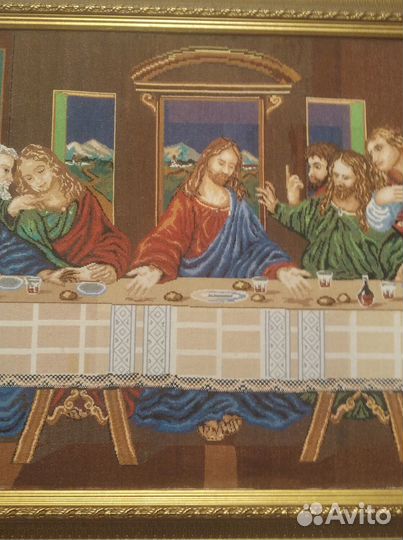 Продаю вышитую картину. Размер 1,9*09 с рамой