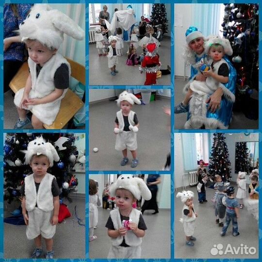 Костюм белого зайки 3-5 лет