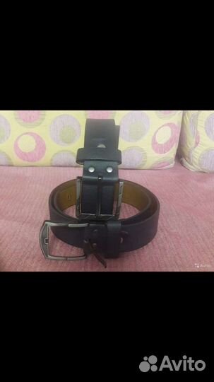 Ремень темно-синий широкий