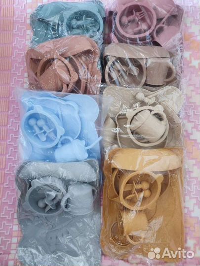 Детская силиконовая посуда, посуда для малышей