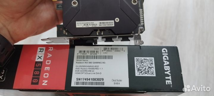 Видеокарта rx580 8gb gigabyte