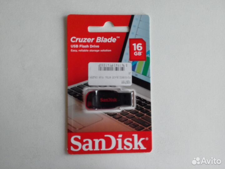 Флеш-накопитель SanDisk CruzerBlade, 16 Gb, новый
