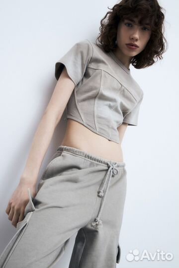 Футболка lime в корсетном стиле 46