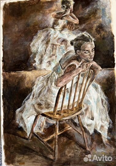 Картина балерина акрилом