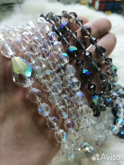 Бусы горный хрусталь