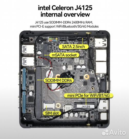 Мини пк Intel Celeron J4125