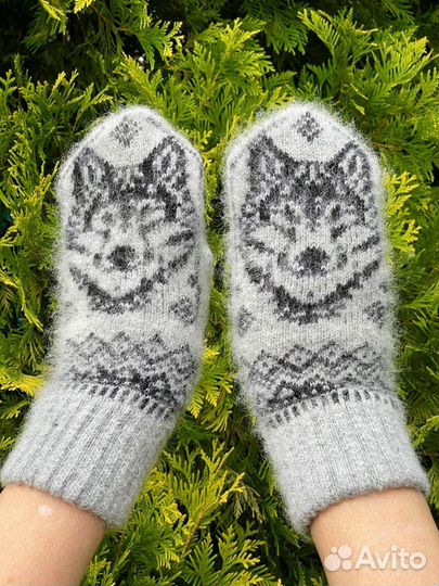 Варежки шерстяные Хаски