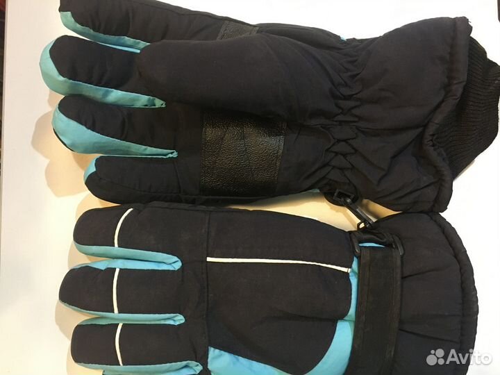 Перчатки с мехом(эко кожа),горнолыжные перчатки