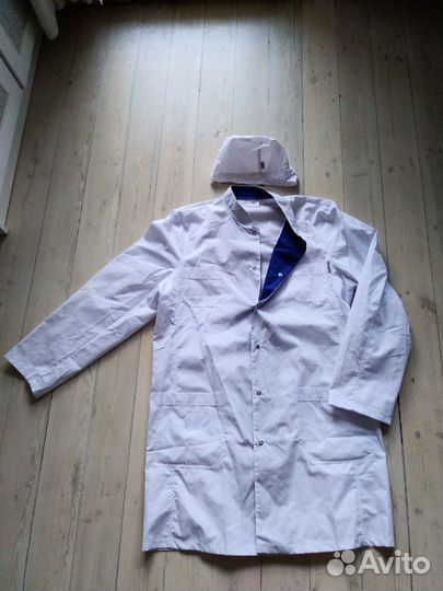 Медицинский Халат Мужской с шапочкой Новый р-р 52