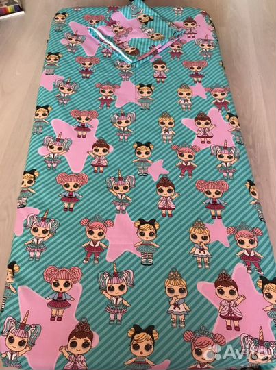 Новая простынь на резинке + наволочка