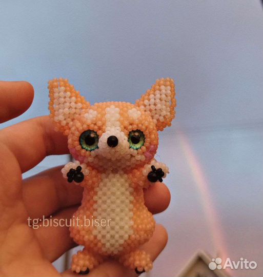 Корги из бисера. Амигуруми