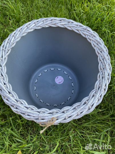 Кашпо из искусственного ротанга 12 л