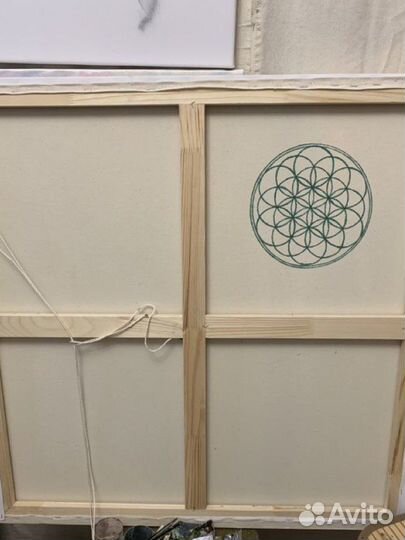 Картина маслом на холсте цветы Лотоса