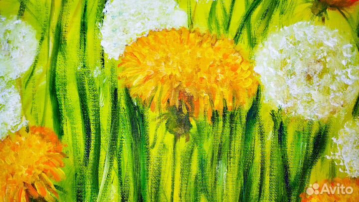 Картина маслом Солнечные одуванчики