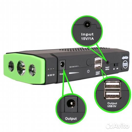 Пуско-зарядное устройство 12000mAh (Бустер)