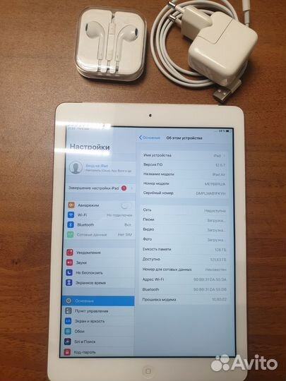 iPad air a1475 128gb wi-fi cellular me988ru/a